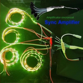 Amplificator Phantom Mini Sincronizat cu semnal, 3 semnale SPI, tensiune de intrare 5–24 V, interfață linie terminală, IP20, dimensiuni 40×12×5 mm