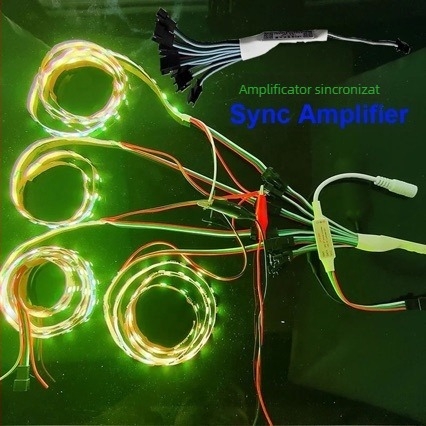 Amplificator Phantom Mini Sincronizat cu semnal, 3 semnale SPI, tensiune de intrare 5–24 V, interfață linie terminală, IP20, dimensiuni 40×12×5 mm