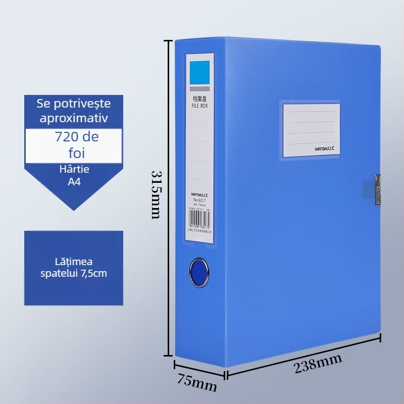 Cutie pliabilă pentru fișiere A4, PVC, cu logo imprimat