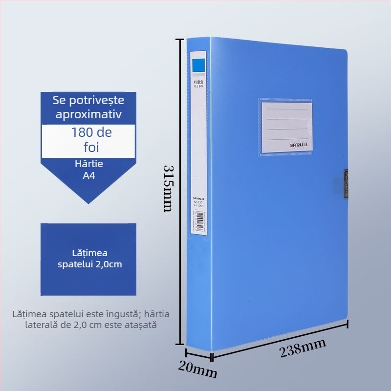 Cutie pliabilă pentru fișiere A4, PVC, cu logo imprimat