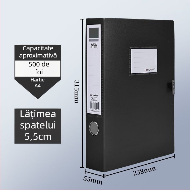 Cutie pliabilă pentru fișiere A4, PVC, cu logo imprimat