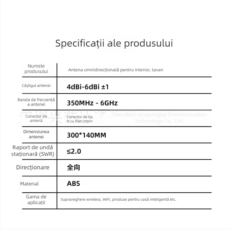 Antena pentru amplificarea semnalului 4G/5G, antenă internă omnidirecțională de tavan, 300-6000 MHz, câștig ridicat