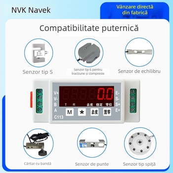 Navic transmițător de cântărire tip șină, RS485, amplificator digital de semnal și modul de achiziție a senzorilor, model C113