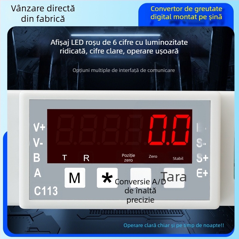 Navic transmițător de cântărire tip șină, RS485, amplificator digital de semnal și modul de achiziție a senzorilor, model C113