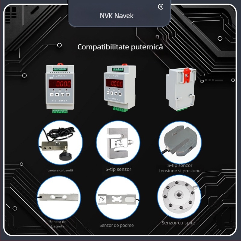 Navic Nk-c111 Transmițător de cântăr cu interfețe 485 Modbus și RS-232, alimentare 12–24 V, Multifuncțional