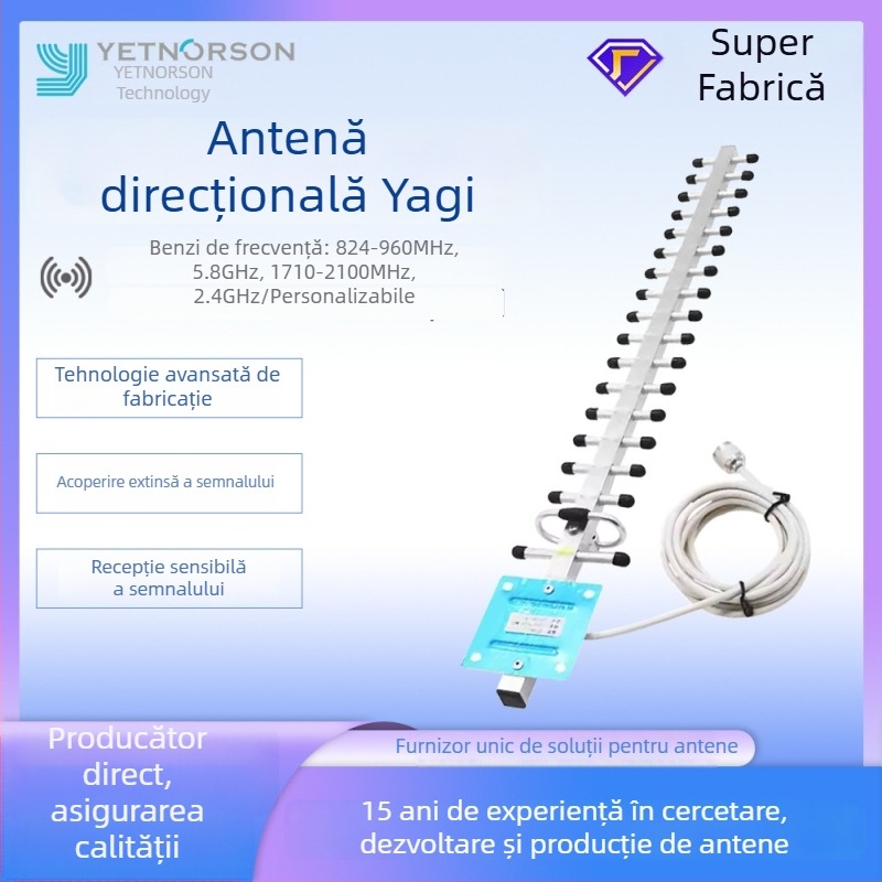 Antena Yagi, antenă externă cu câștig mare, bandă întreagă 698–2700 MHz, amplificare semnal
