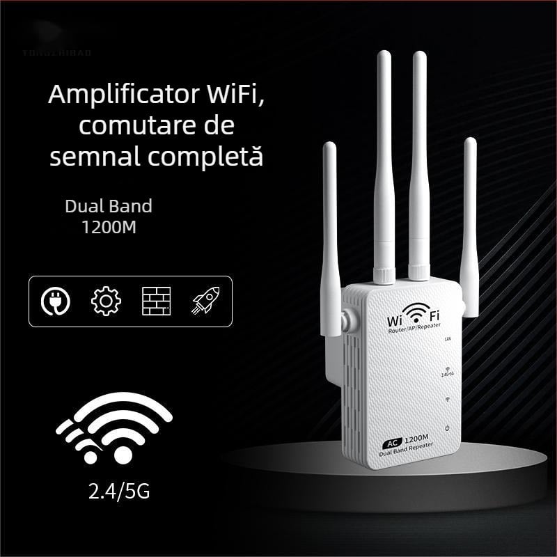 Extensor WiFi, patru antene, porturi duale, bandă dublă