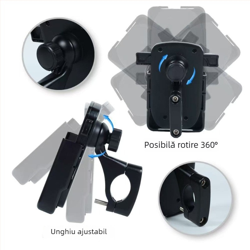 Suport pentru telefon pentru biciclete și motociclete electrice, din aliaj de aluminiu, universal, fixare prin șuruburi, personalizabil
