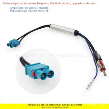Conector RF Fakra masculin pentru antena radio cu amplificator pentru mașină — Cupru, 0,02 kg, Evoresn/Yisen, compatibil cu Volkswagen/BMW/Audi