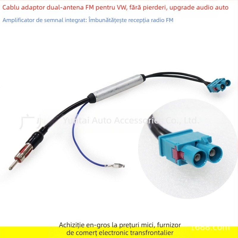 Conector RF Fakra masculin pentru antena radio cu amplificator pentru mașină — Cupru, 0,02 kg, Evoresn/Yisen, compatibil cu Volkswagen/BMW/Audi