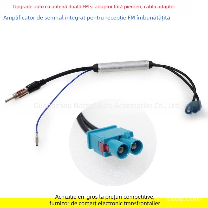 Conector RF Fakra masculin pentru antena radio cu amplificator pentru mașină — Cupru, 0,02 kg, Evoresn/Yisen, compatibil cu Volkswagen/BMW/Audi