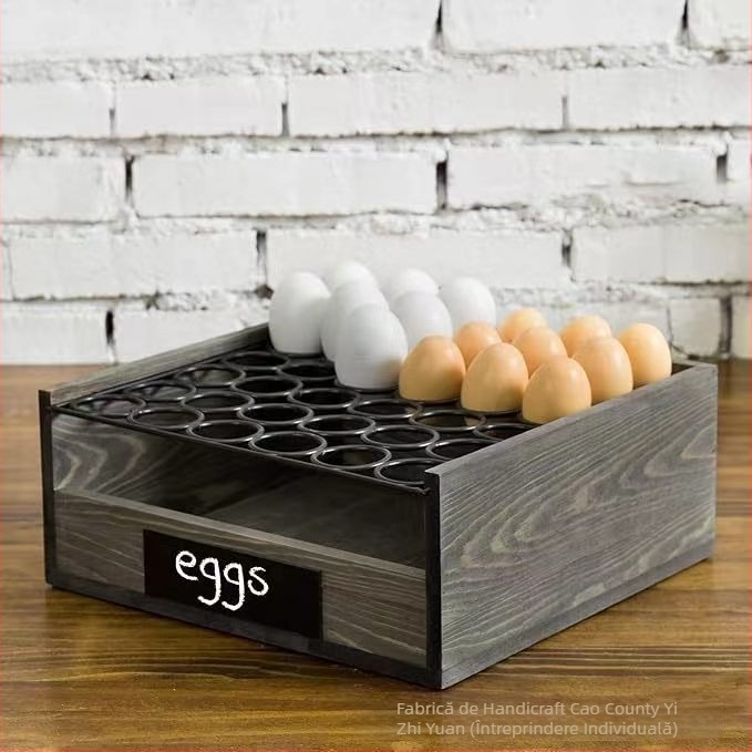 Cutie de depozitare pentru ouă din metal și lemn, cu compartimente, organizator de birou, model personalizabil