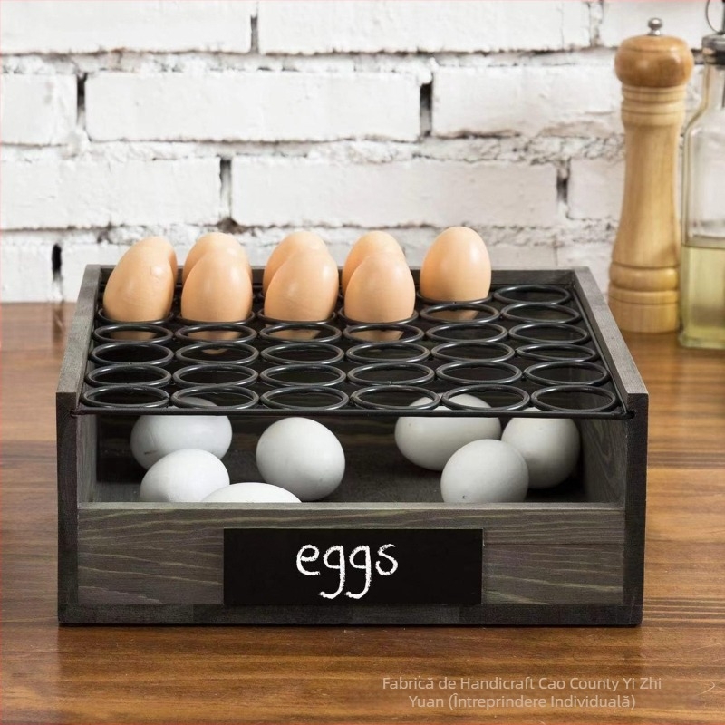 Cutie de depozitare pentru ouă din metal și lemn, cu compartimente, organizator de birou, model personalizabil