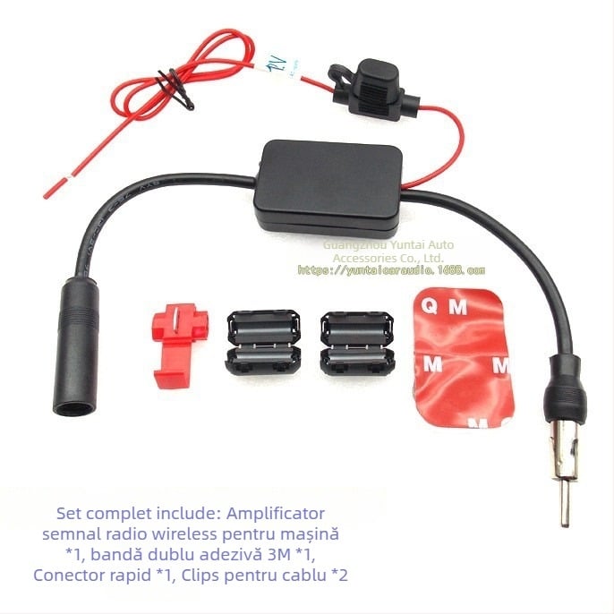 Amplificator de semnal radio auto FM/AM - Intrare 12V, interfață universală, model FM-BST05, greutate 0,3 kg, Evoresn/Yisen