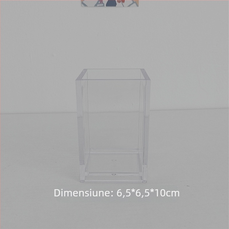 Cutie de depozitare pentru birou din acril clar, model fy00365, capacitate 1 L, stil modern minimalist, pentru organizare