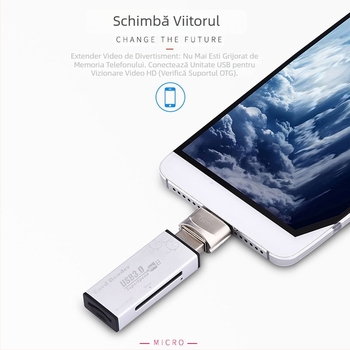 Adaptor OTG USB-C din metal, aliaj de zinc, pentru telefoane Android și calculatoare, model JY-606, brand JAYA