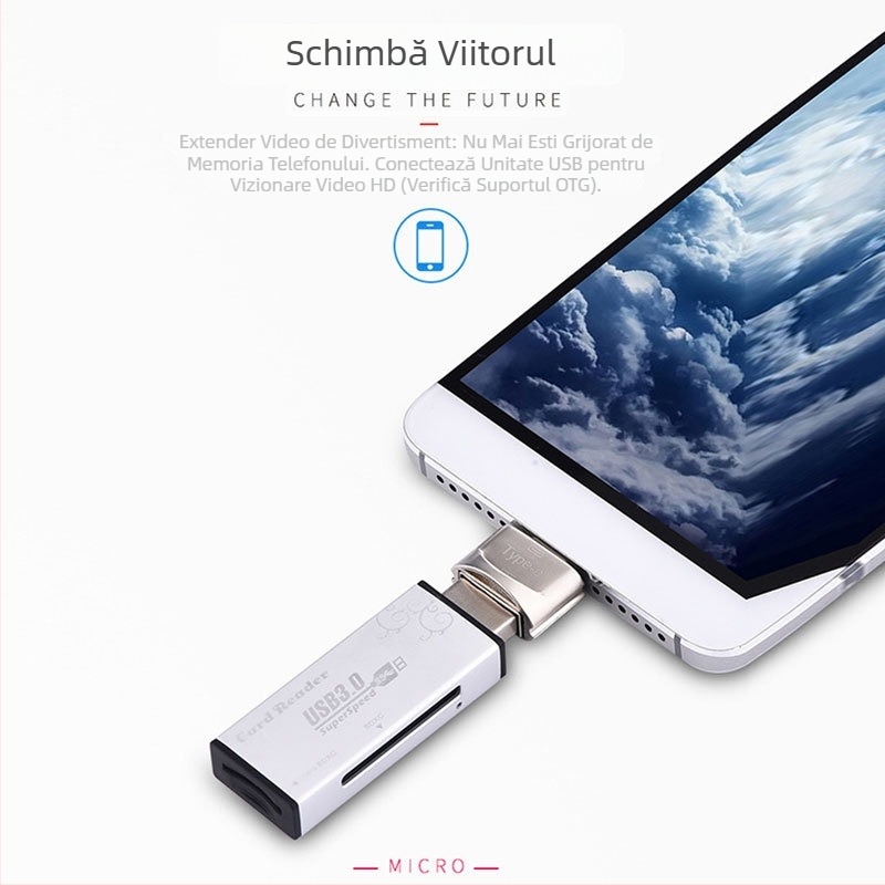 Adaptor OTG USB-C din metal, aliaj de zinc, pentru telefoane Android și calculatoare, model JY-606, brand JAYA