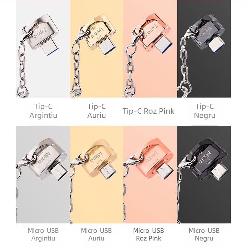 Adaptor OTG USB-C din metal, aliaj de zinc, pentru telefoane Android și calculatoare, model JY-606, brand JAYA