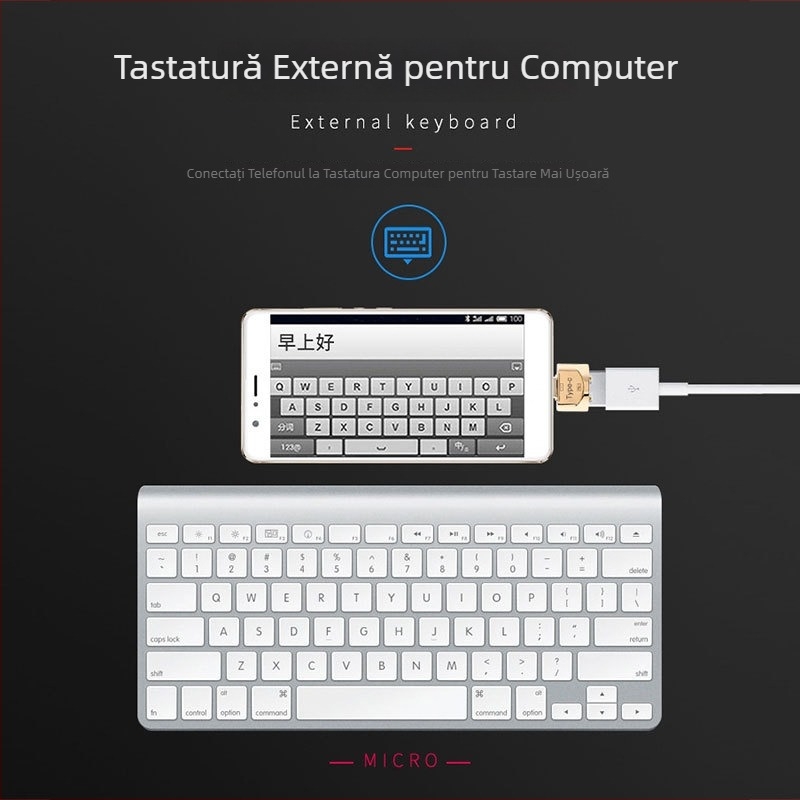 Adaptor OTG USB-C din metal, aliaj de zinc, pentru telefoane Android și calculatoare, model JY-606, brand JAYA