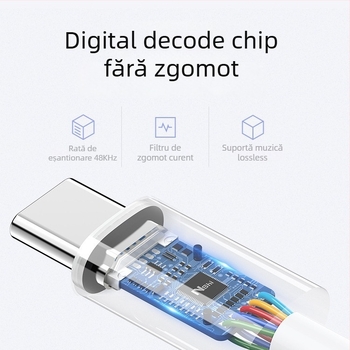 Adaptor Type-C la 3,5 mm pentru căști pentru dispozitive Android și Apple – compatibil cu Vivo, Oppo, Redmi K50 (Yikanglong)