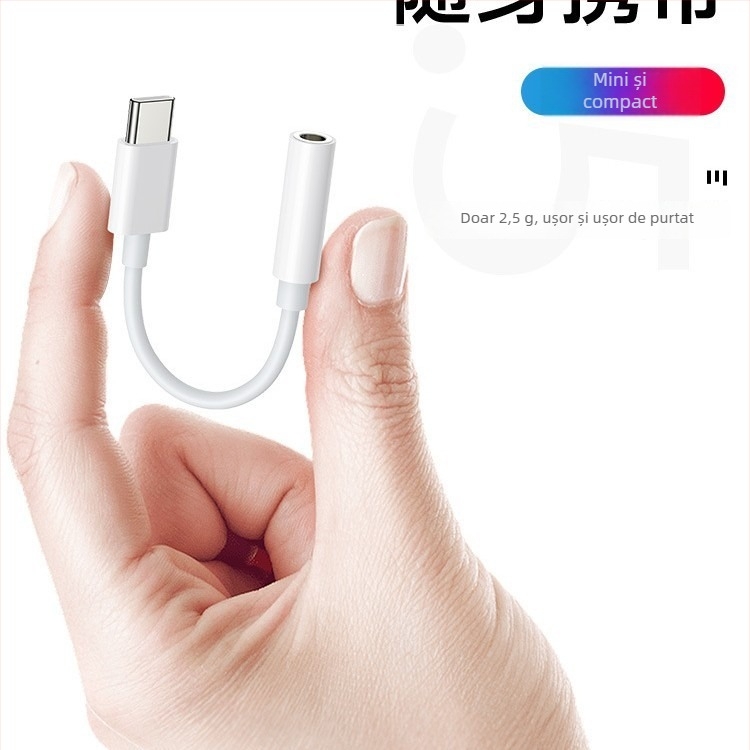 Adaptor Type-C la 3,5 mm pentru căști pentru dispozitive Android și Apple – compatibil cu Vivo, Oppo, Redmi K50 (Yikanglong)