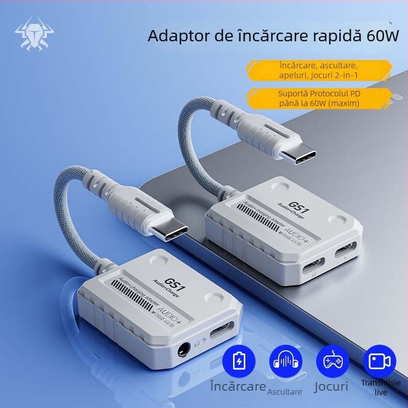 Adaptor GS1 cu două funcții Type-C — PLEXTONE Pu Ji — Compatibilitate universală
