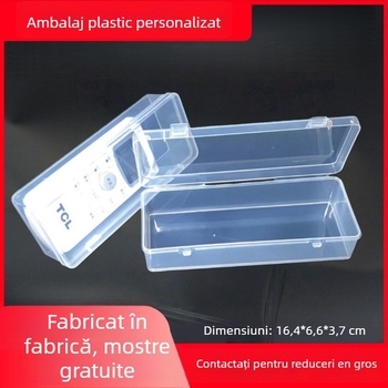 Cutie de depozitare din PP dreptunghiulară, cu închidere dublă și capac, pentru telecomenzi, unelte, baterii externe și micro-ace