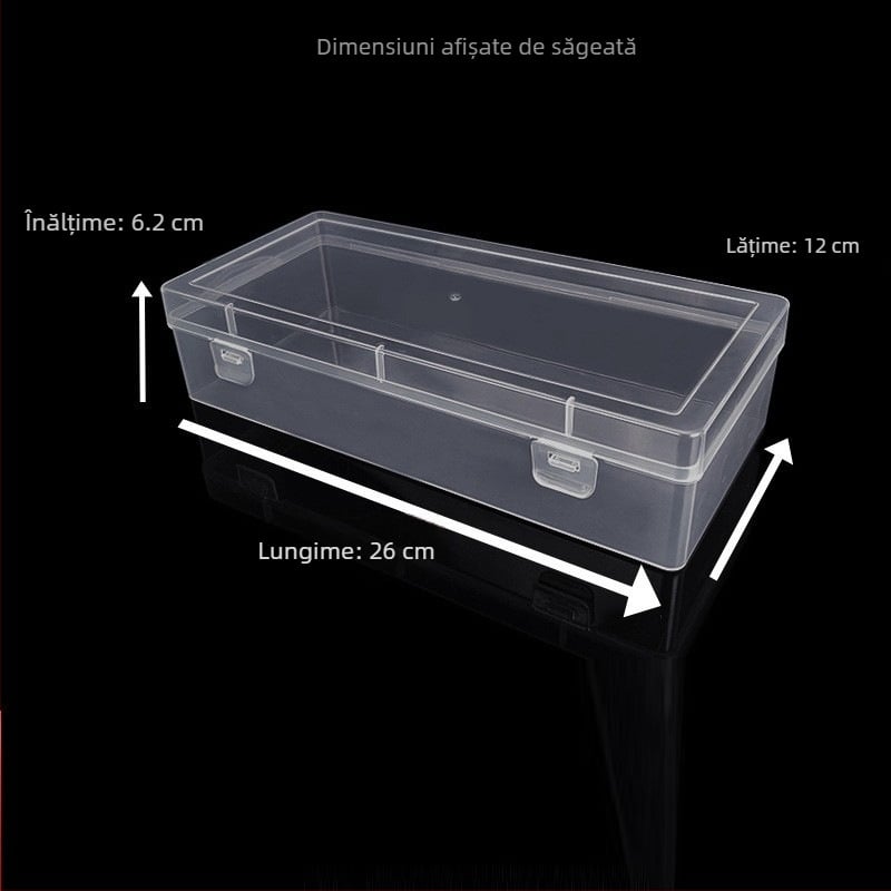 Cutie din plastic PP pentru bijuterii cu închidere dublă și capac - cutie goală pentru prezentare și depozitare bijuterii