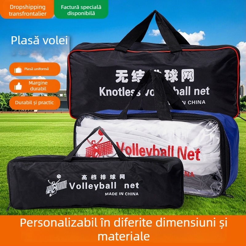 Plasă de volei cu patru margini, din nylon, portabilă pentru antrenamente în aer liber
