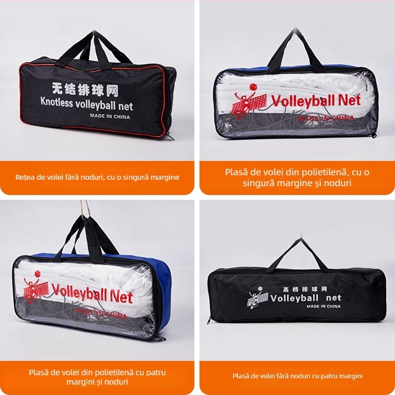 Plasă de volei cu patru margini, din nylon, portabilă pentru antrenamente în aer liber