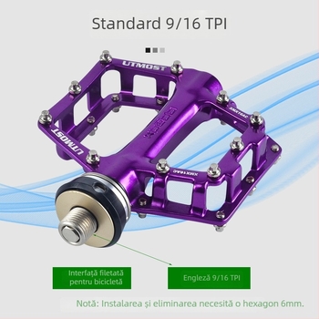 Pedale de bicicletă, cu trei rulmenți, sistem de eliberare rapidă, cu compatibilitate universală, model QRD-XMX16AC, corp din aliaj de aluminiu