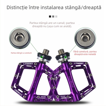 Pedale de bicicletă, cu trei rulmenți, sistem de eliberare rapidă, cu compatibilitate universală, model QRD-XMX16AC, corp din aliaj de aluminiu