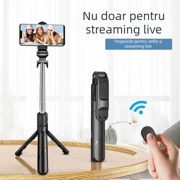 Selfie stick cu trepied, telecomandă Bluetooth, pliabil și portabil, din oțel inoxidabil, universal pentru telefoane
