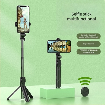 Selfie stick cu trepied, telecomandă Bluetooth, pliabil și portabil, din oțel inoxidabil, universal pentru telefoane