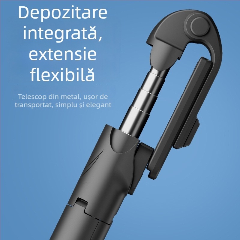 Selfie stick cu trepied, telecomandă Bluetooth, pliabil și portabil, din oțel inoxidabil, universal pentru telefoane