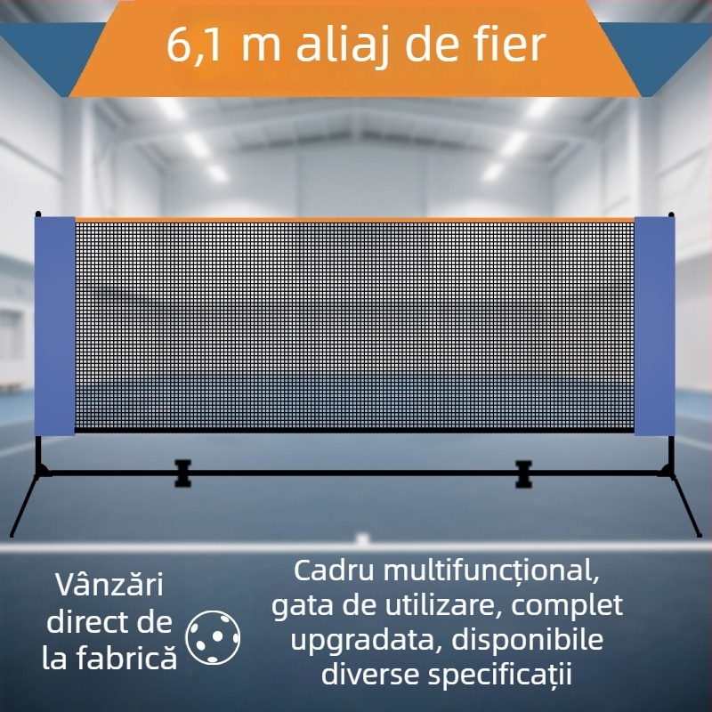 Plasă de pickleball cu suport portabil, pentru utilizare în interior și în exterior