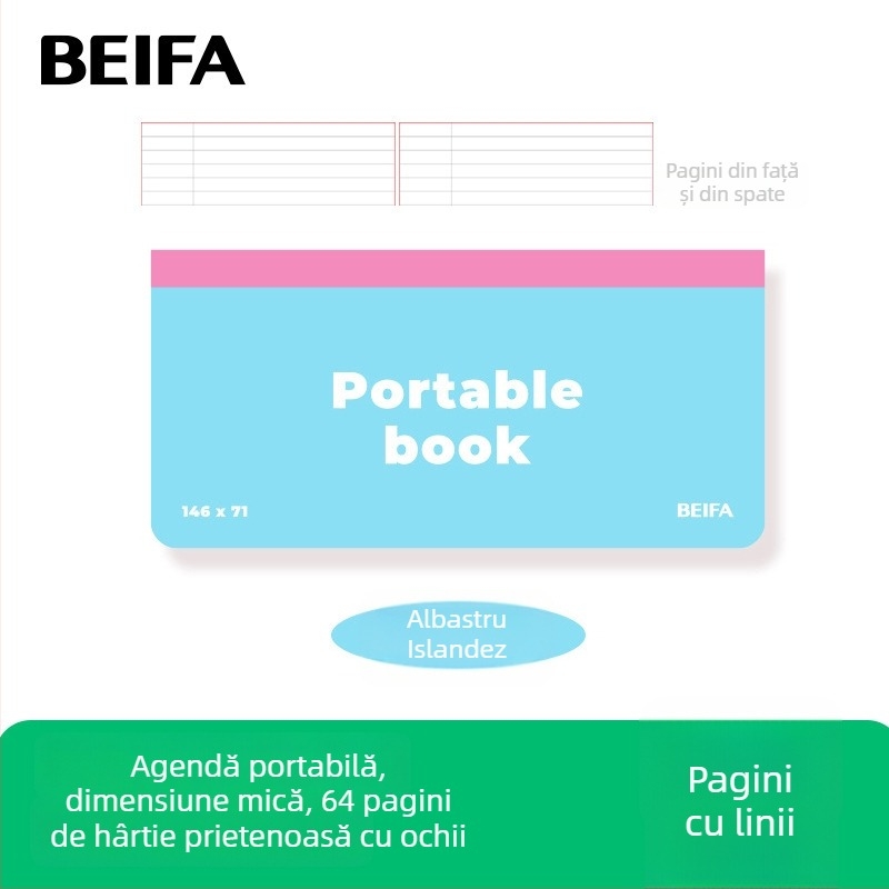 Caiet Shifa – planner de birou și studiu, legare cu foi detașabile, 50–100 pagini, personalizabil