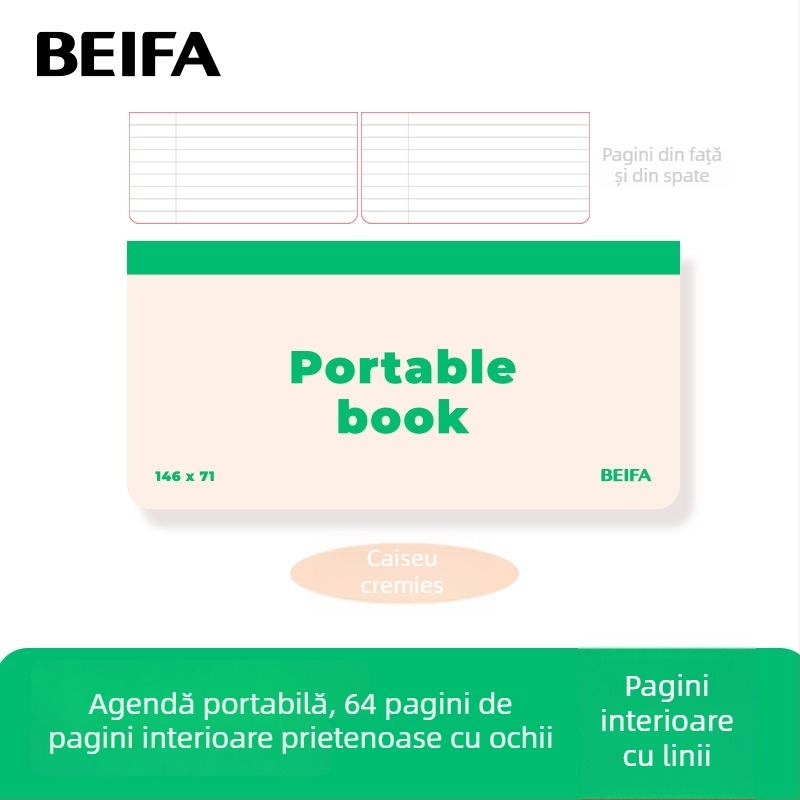 Caiet Shifa – planner de birou și studiu, legare cu foi detașabile, 50–100 pagini, personalizabil