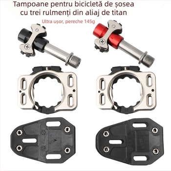 Pedală de blocare din aliaj de titan pentru bicicletă de șosea, cu placă de blocare