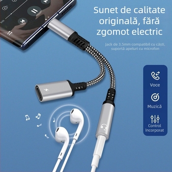 Cablu splitter Type-C 1 la 2 pentru telefoane Huawei și Xiaomi