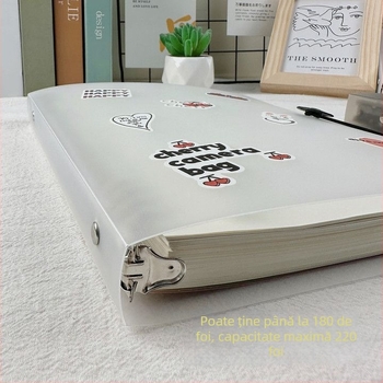 Caiet cu copertă PP și legare tip binder, pagini detașabile, 60 foi, hârtie offset 80 g, stil simplu