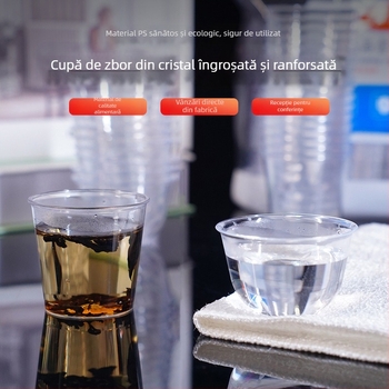 Pahar transparent din PS, gros, 75 ml, alimentar, anti-arzare