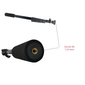 Bețișor selfie telescopic din aliaj de aluminiu pentru vlogging și ciclism în aer liber; 5 secțiuni; încărcare maximă 2–5 kg; compatibil cu dispozitive DJI/Feiyu