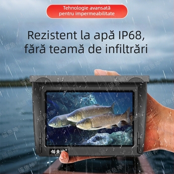 Display sonar impermeabil pentru pescuit, ecran ultra-clar, interval adâncime 0,6–30 m, alimentare DC 10–18V, comutator cu un singur buton, model nou