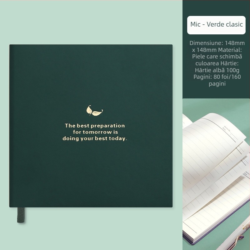 Caiet cu husă PU, cusută cu ață, hârtie albă 100 g/m², modelul 12004