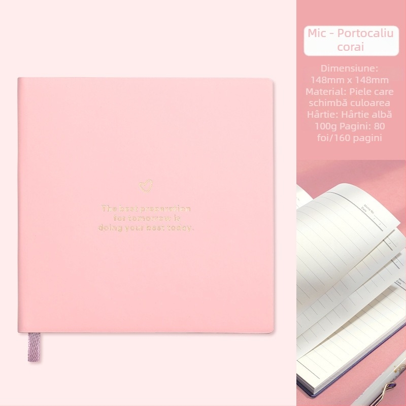 Caiet cu husă PU, cusută cu ață, hârtie albă 100 g/m², modelul 12004