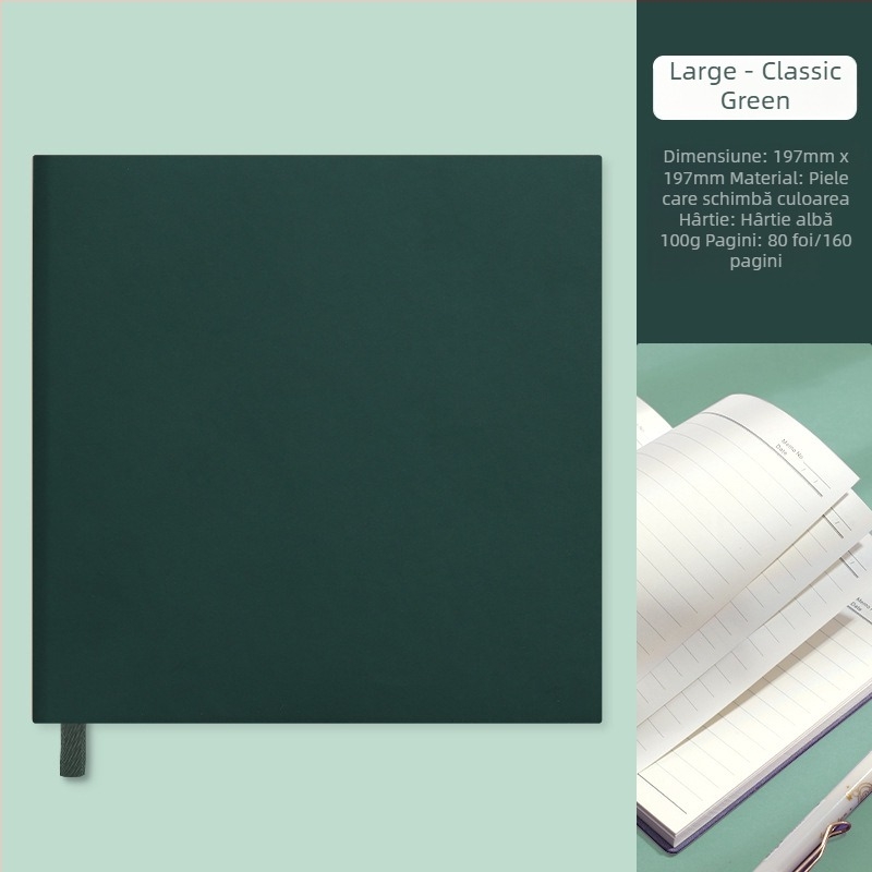 Caiet cu husă PU, cusută cu ață, hârtie albă 100 g/m², modelul 12004