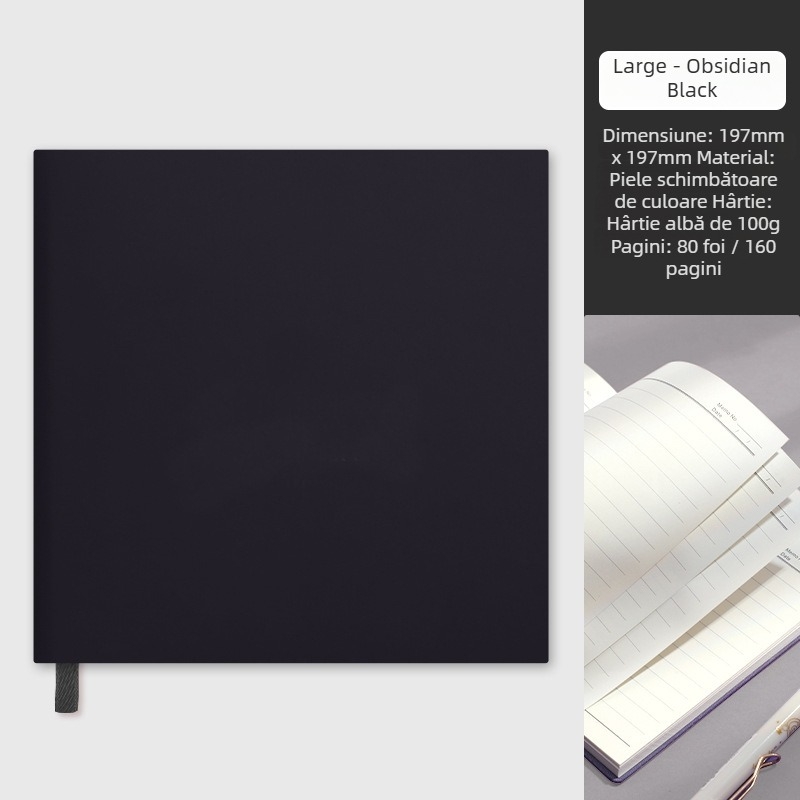 Caiet cu husă PU, cusută cu ață, hârtie albă 100 g/m², modelul 12004