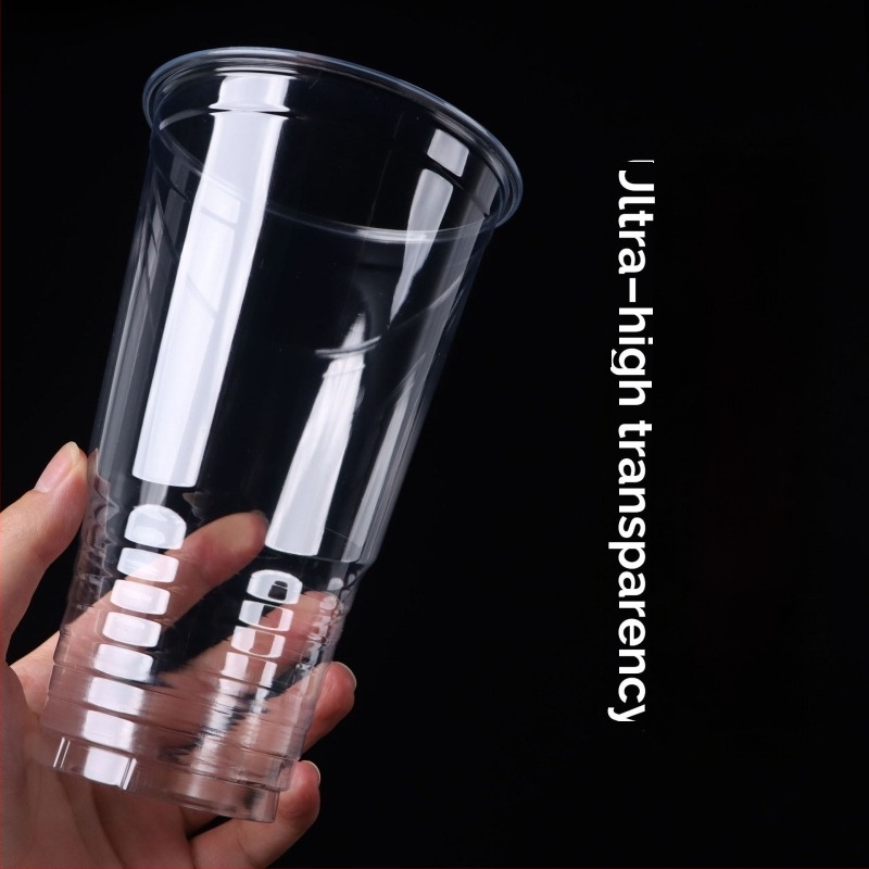 Pahar PET de unică folosință, diametru 107 mm, capacitate 1000 ml, pahar mare pentru ceai cu lapte și ceai de fructe, pahar Torch, 32 oz