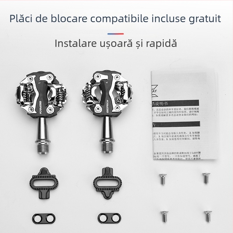 RockBros ZP-108S pedale cu închidere automată pentru biciclete de munte și șosea, corp din oțel molibdenic